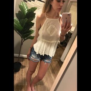 Bohemian gauze white top